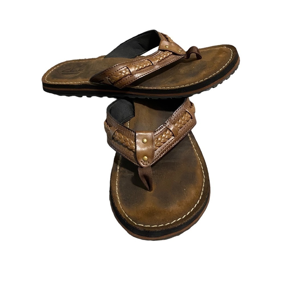 Clarks Women's Thong FENNER NERICE Honey Slip-on Flip Flop Sandal Shoes Size 9